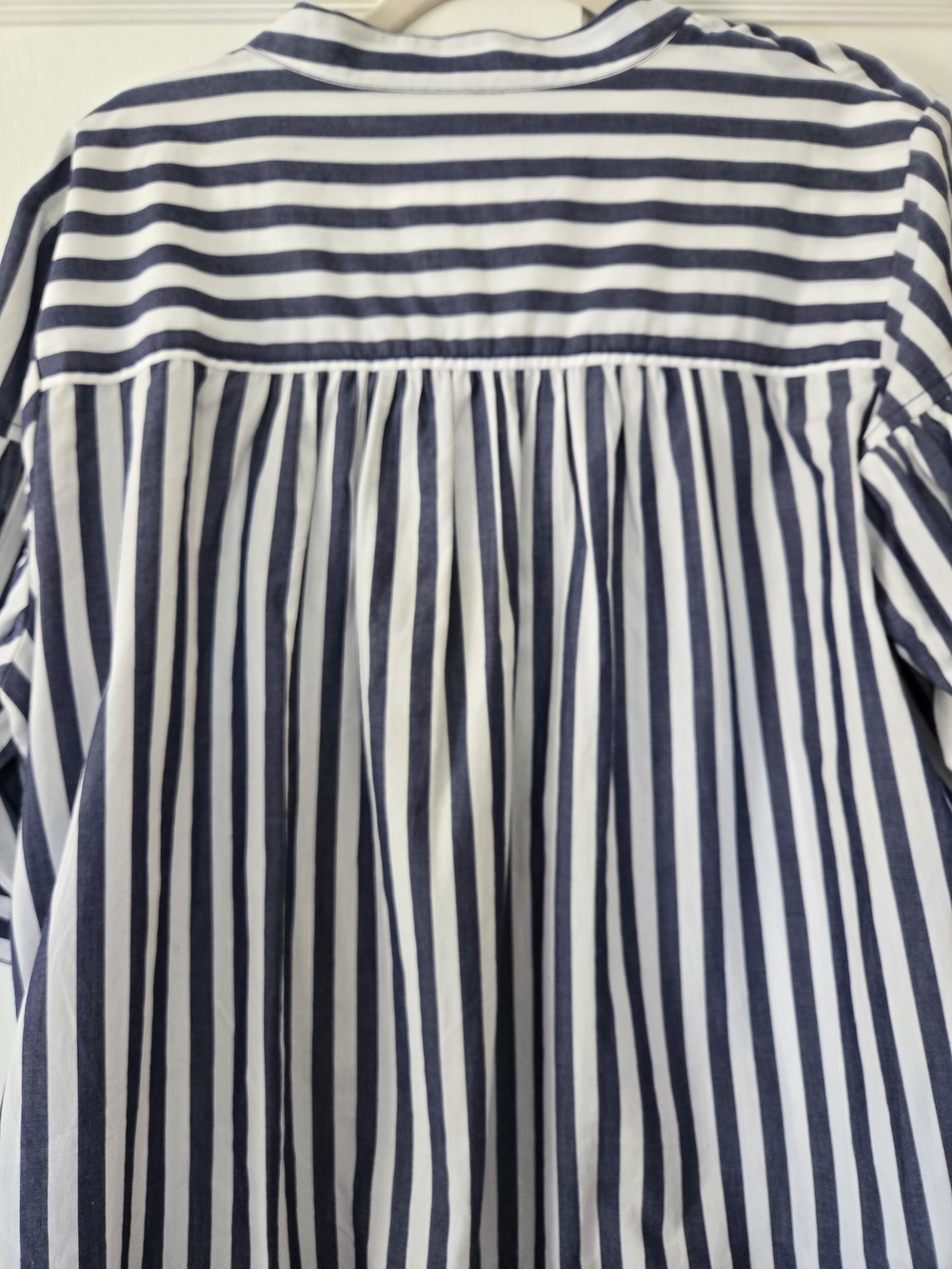 Striped Blue & White Peasant Top - Picture 5 of 12